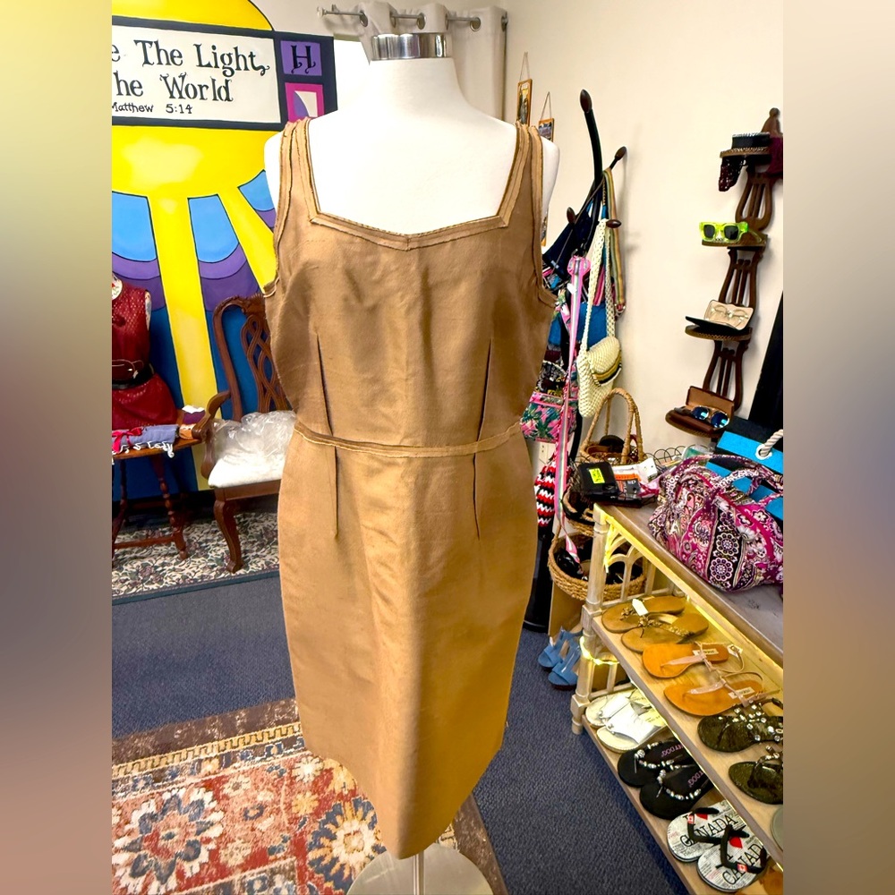 Women’s Talbots Elegant Tan Dress NEW W/TAG  size 14